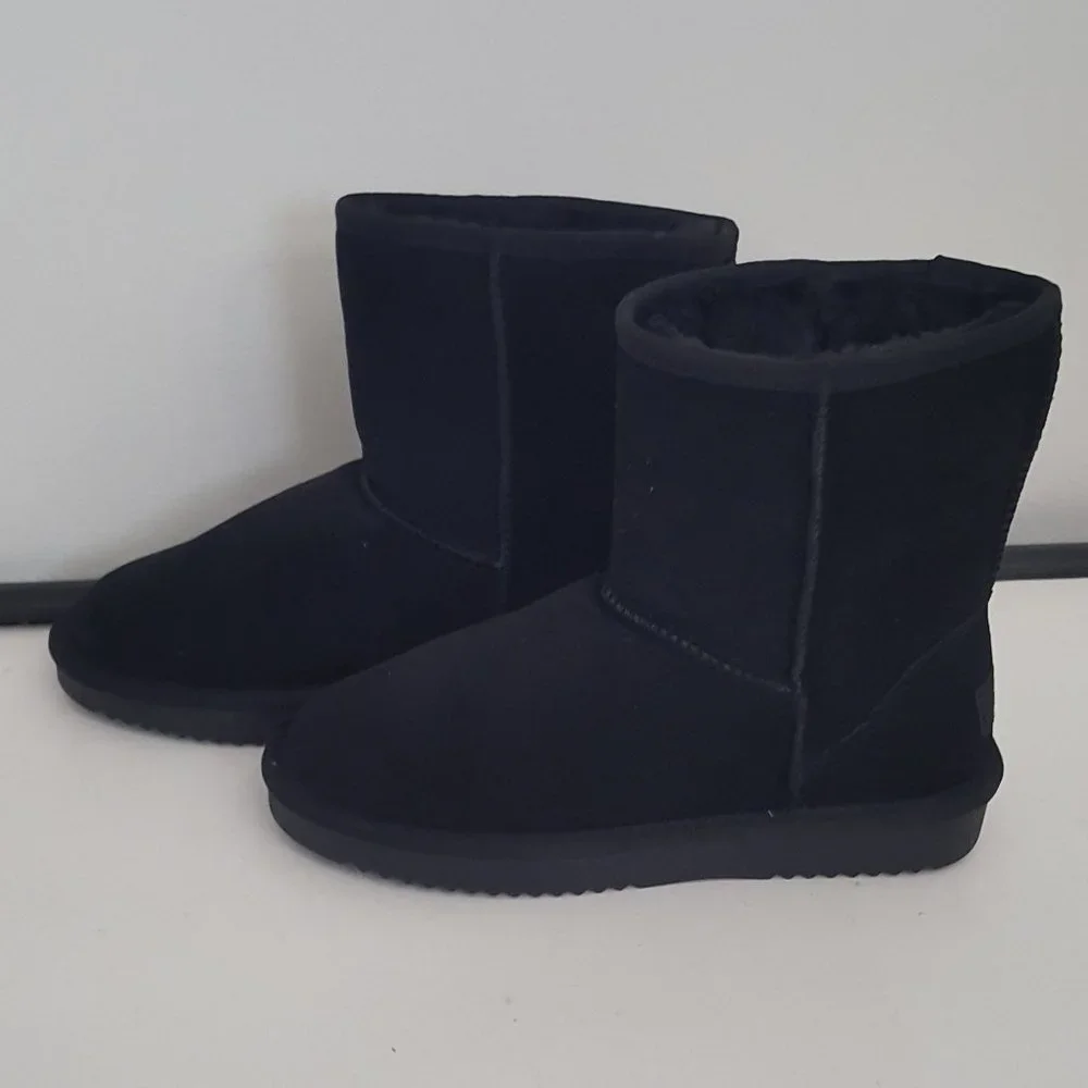 New DREAM PAIRS Womens Faux fur Mid Calf Sheepskin Insole Winter Ankle Snow Boot - Picture 3 of 7